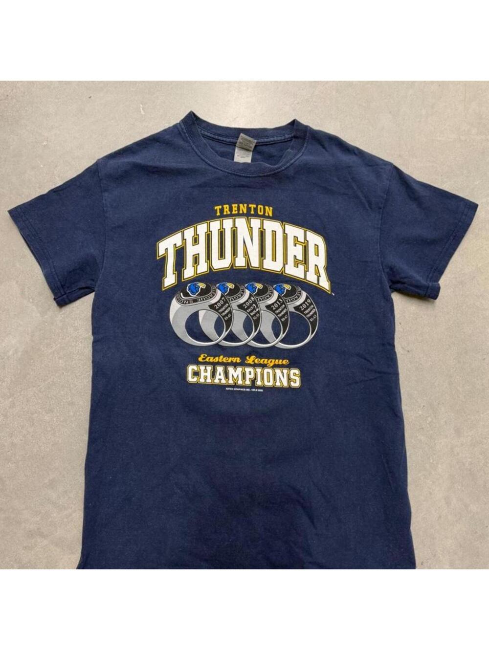 Y2K Trenton Thunder Eastern League Champions T Shirt Small Navy Baseball MiLB